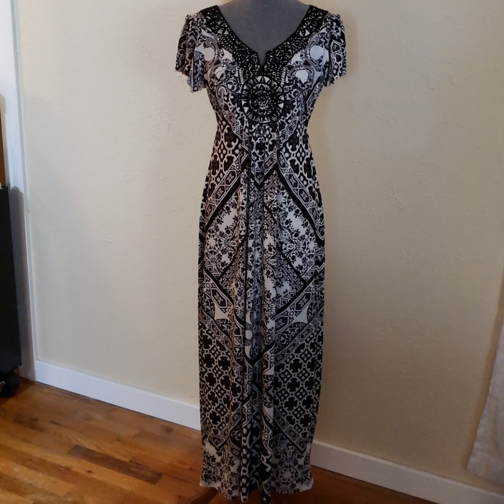 Black & white long dress